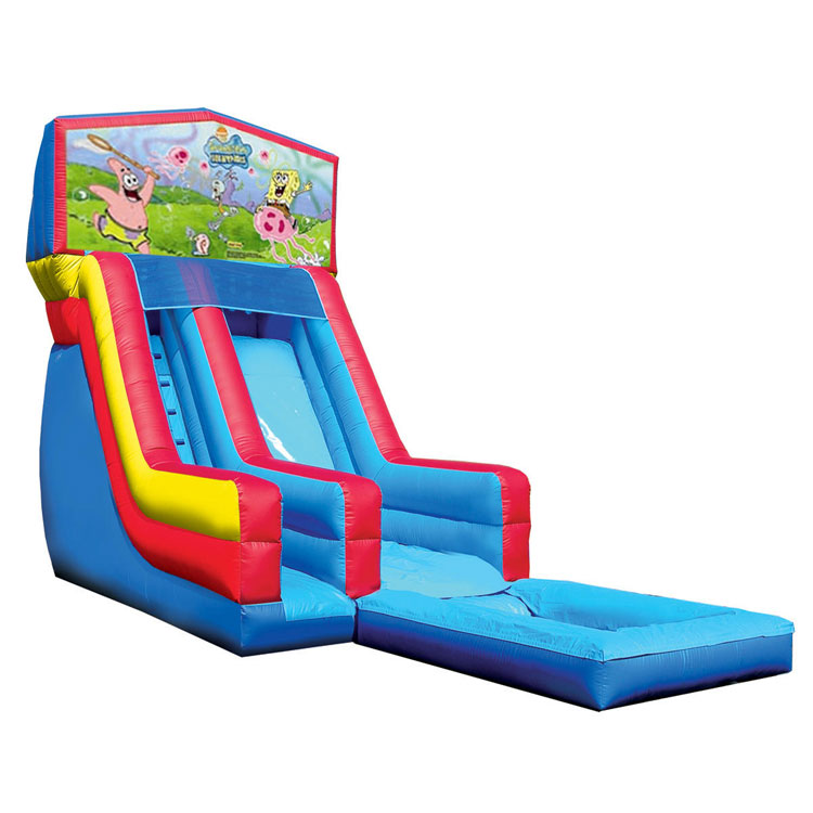 Kids love inflatable spongebob water slide