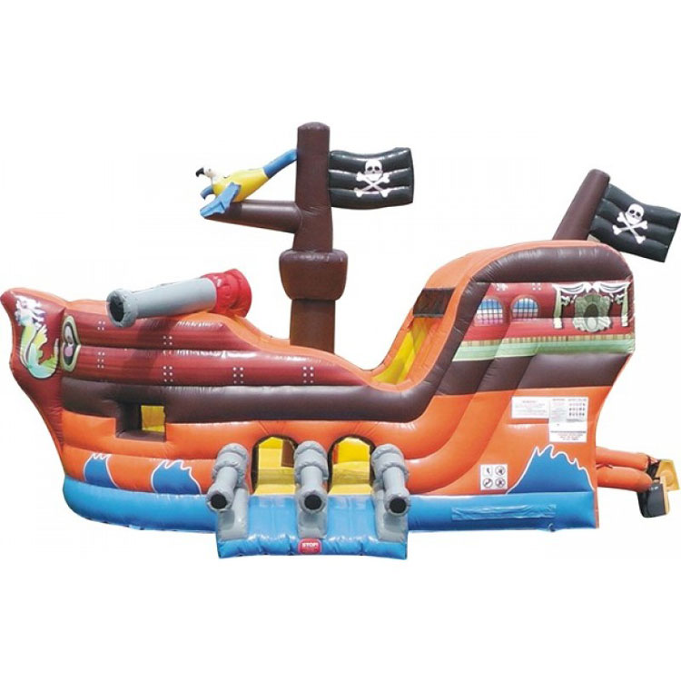 Small inflatable pirate ship for kids jumping and slide