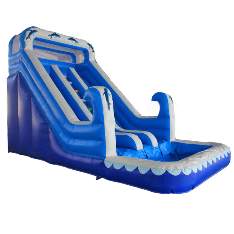 Outdoor backyard dolphin inflatable water slide for sale