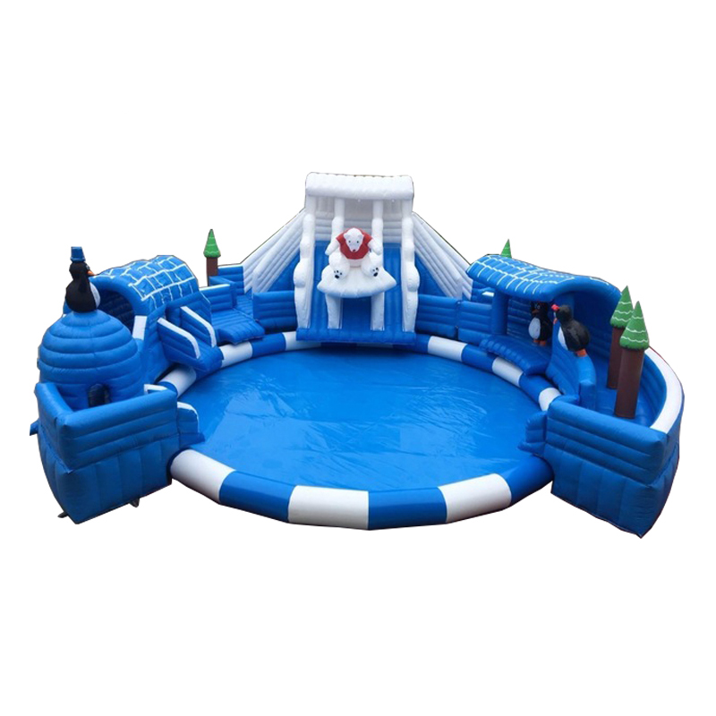 Outdoor inflatable water slide park