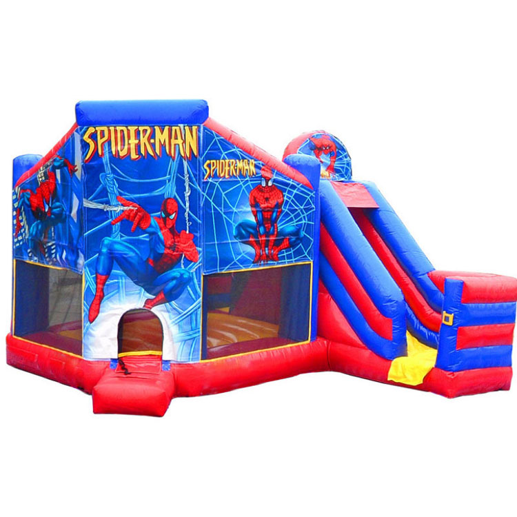 Inflatable spiderman combo with bouncer slide