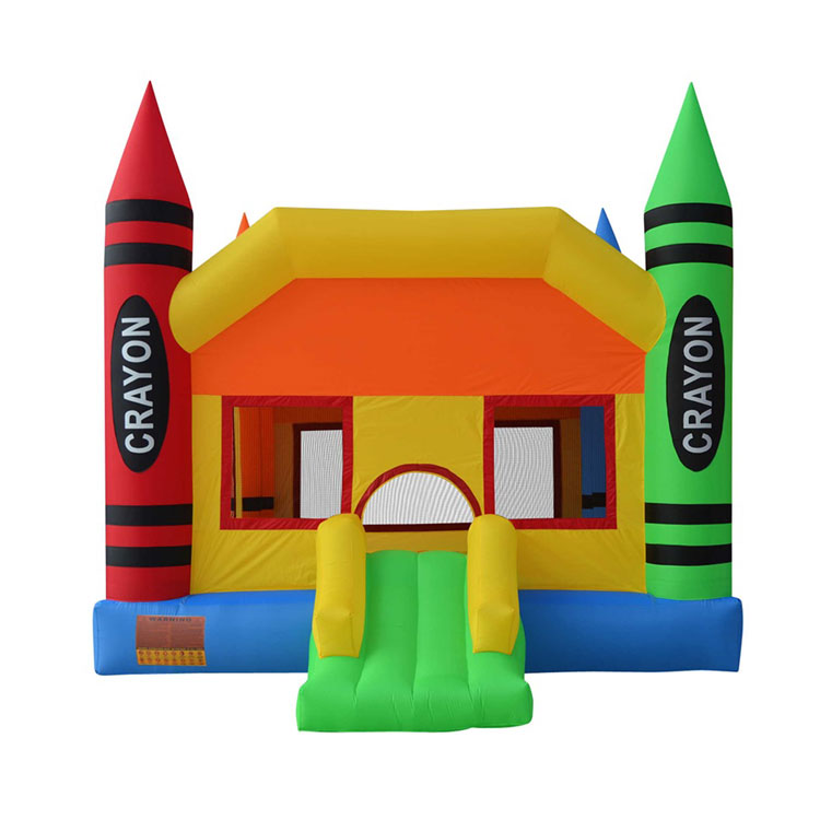 Inflatable crayon jumping bouncer castle for kids