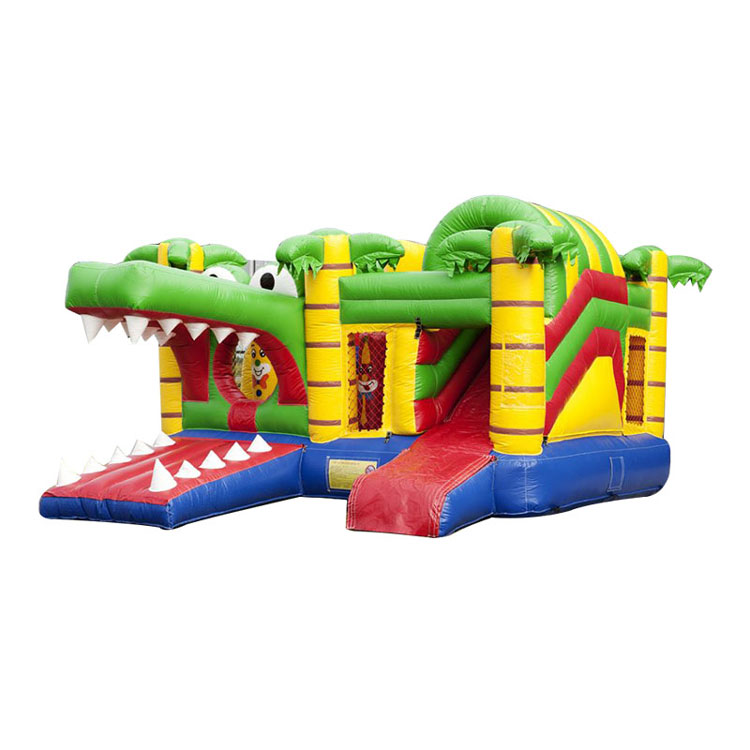 Kids love inflatable crocodile bouncy castle with slide