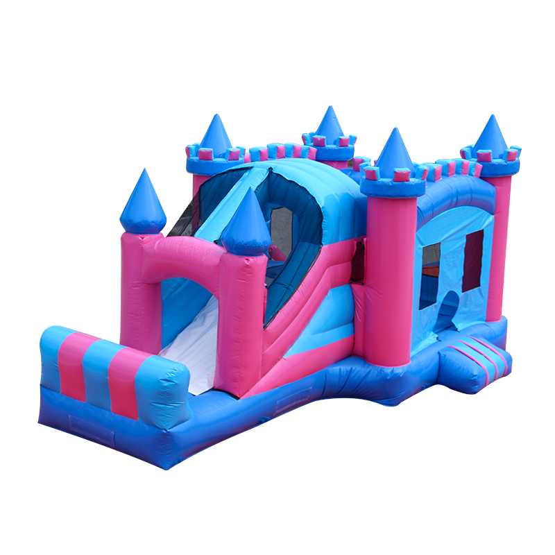 Inflatable pink inflatable bouncer slide combo for kids
