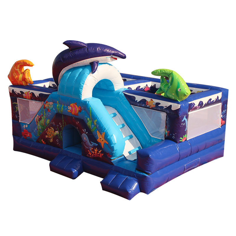 Inflatable sea world bouncy castle slide combo for sale