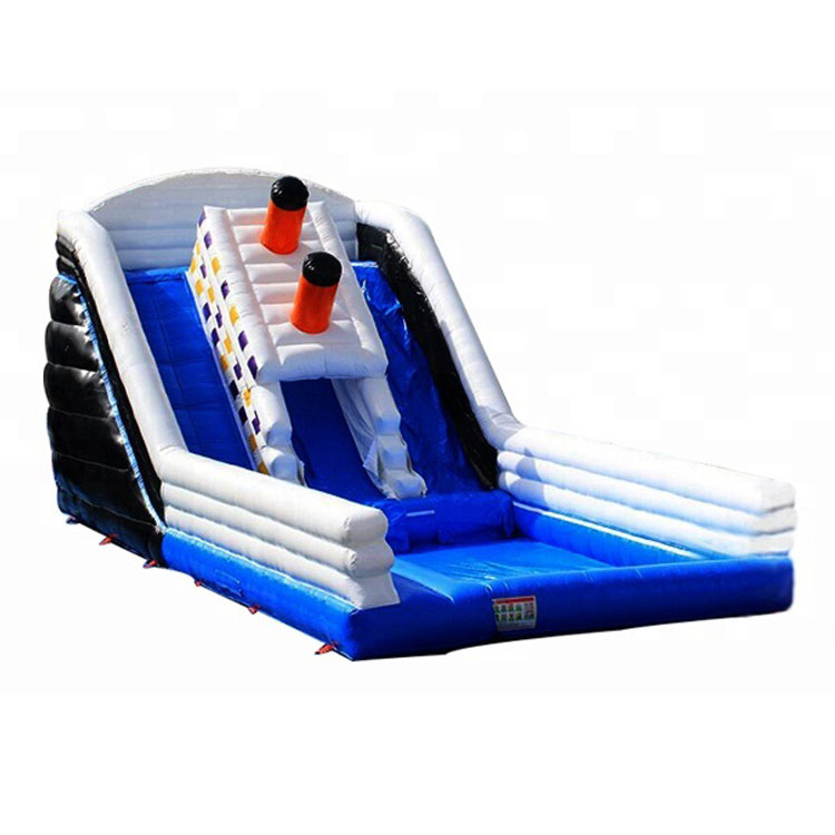 Commercial titanic inflatable slide with pool