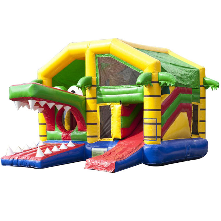 Safe funny kids jumping bouncy castle with slide