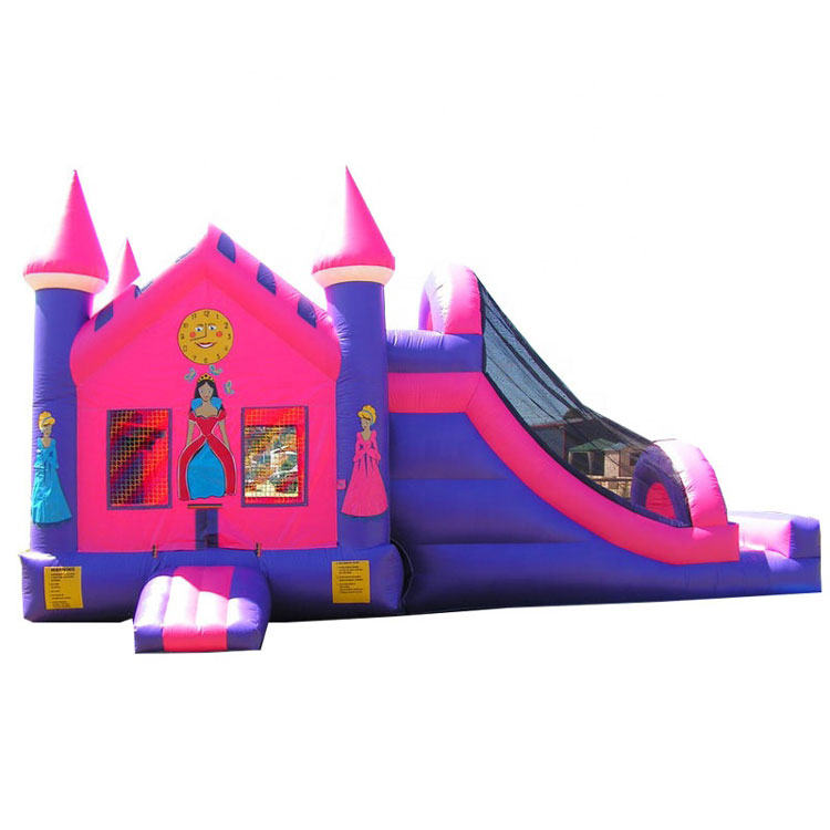 Inflatable princess bounce house castle with slide