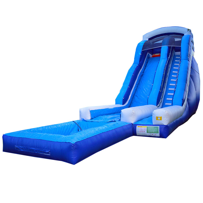 Commercial grade inflatable water slide with pool