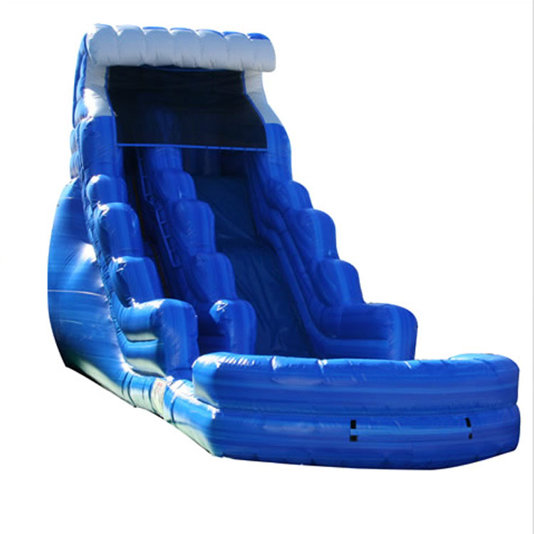 Outdoor inflatable blue wave water slide for sale