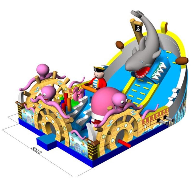 Inflatable jungle animal bouncers slide combo for kids jumping