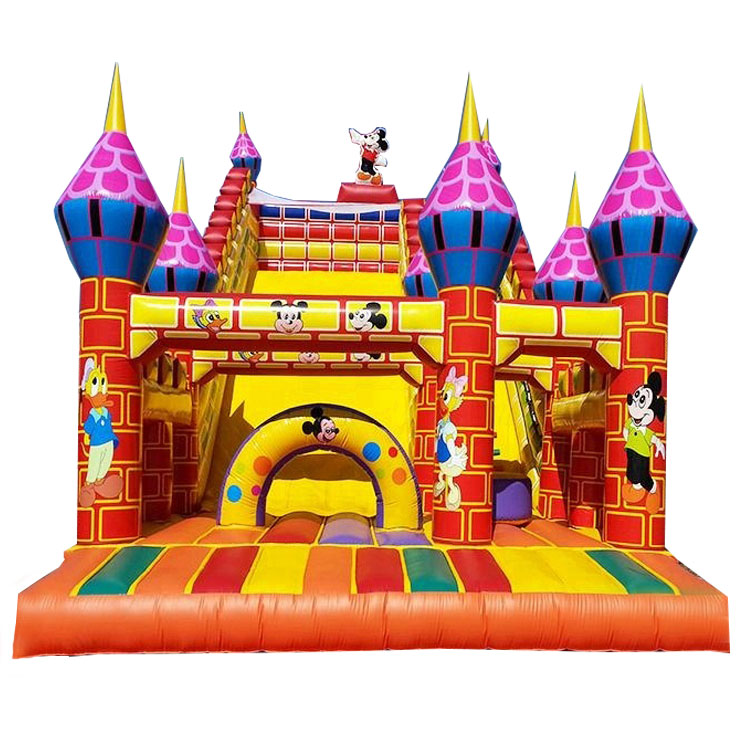 Small backyard disney dry inflatable slide for kids