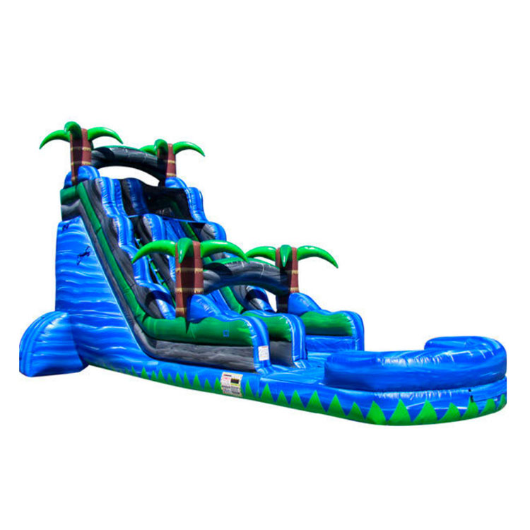 20ft high commerical tropical palm tree inflatable water slide