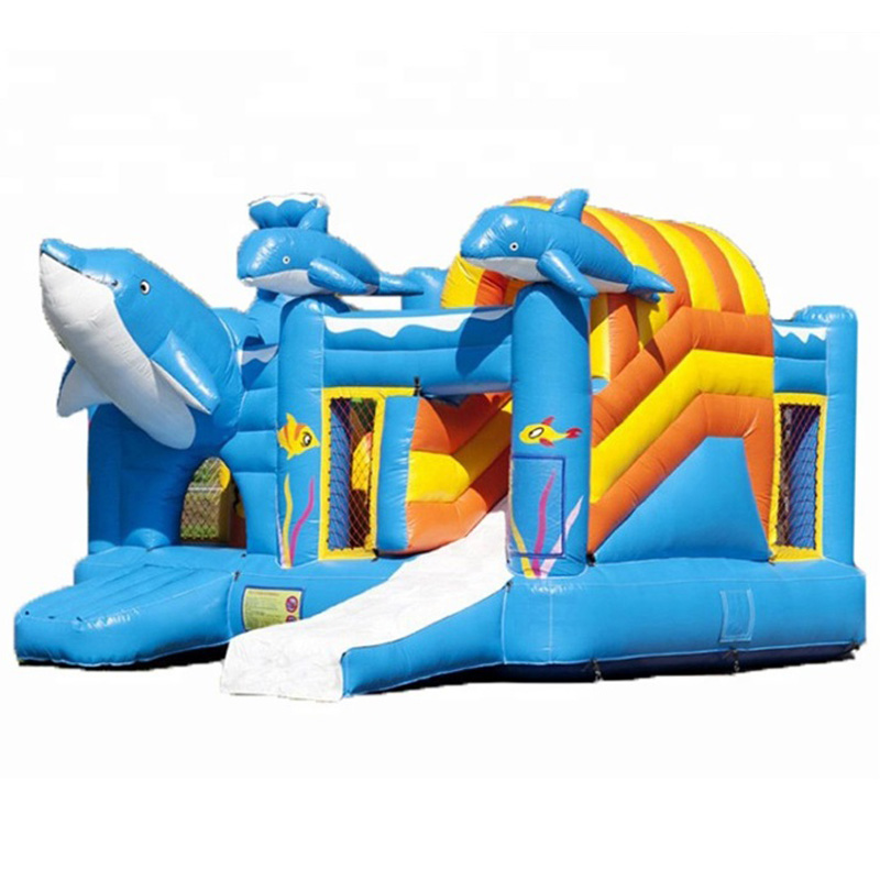 Inflatable dolphine castle slide combo for sale