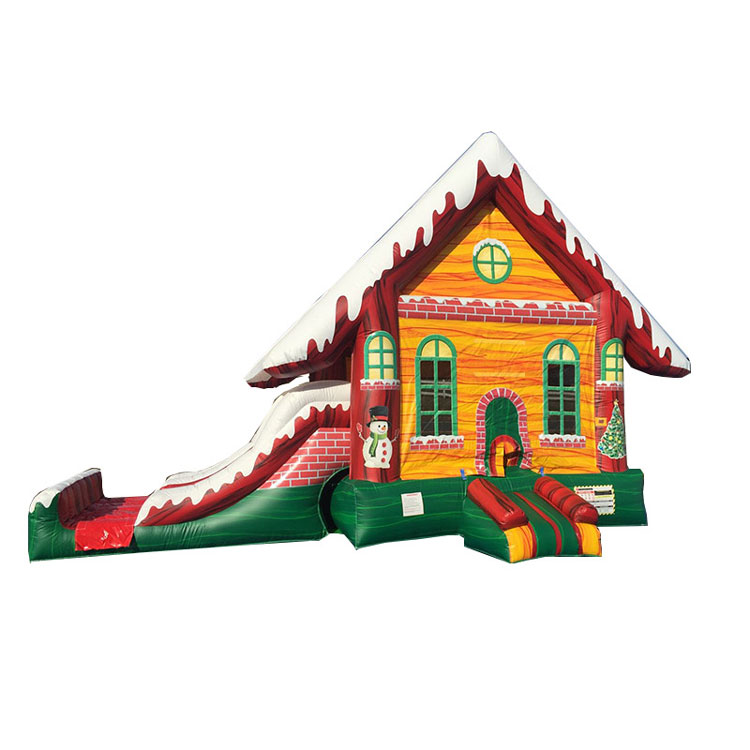 Customize size inflatable christmas bouncer house with slide