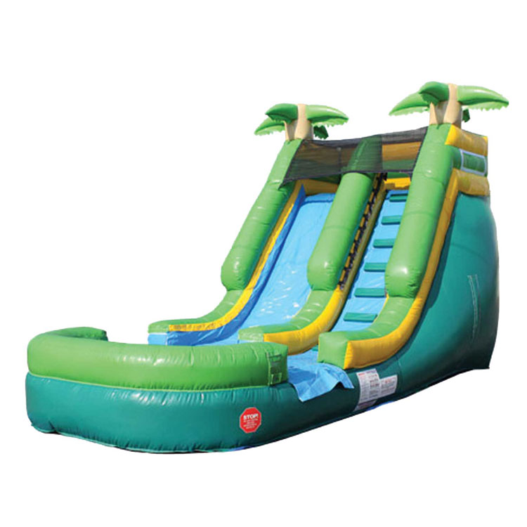 Outdoor backyard tropical inflatable water slide