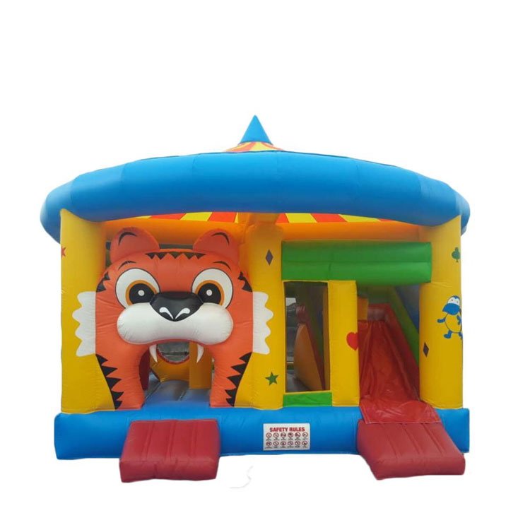 Multiplay inflatable lion tiger king bouncy castle slide combo