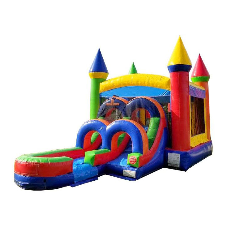 Factory price inflatable bouncy castle with water slide