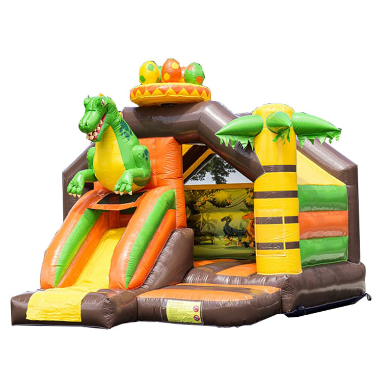 Inflatable dinosaur bouncy castle slide combo for kids