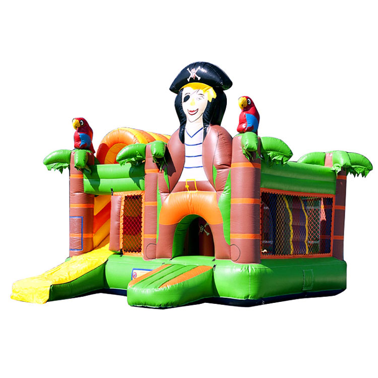 Outdoor indoor inflatable pirate castle slide combo