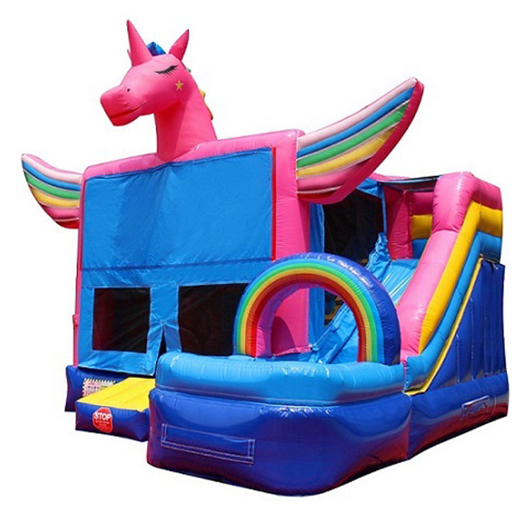 Factory price outdoor indoor inflatable unicorn bouncy castle
