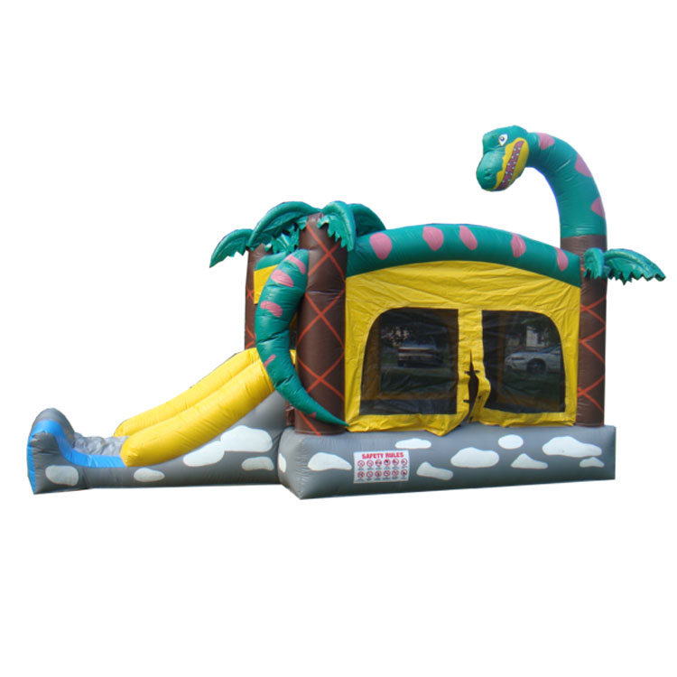 Advertising inflatable dinosaur bouncy castle slide combo for sale