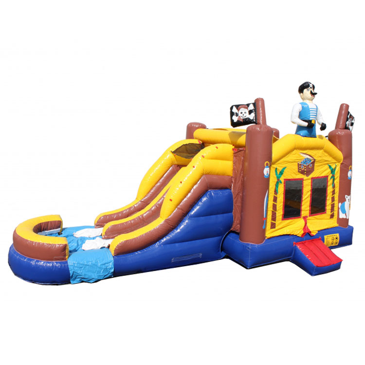Inflatable pirate jumping castle slide combo