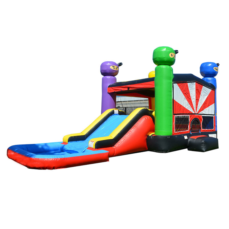 Kids love inflatable castle with slide pool